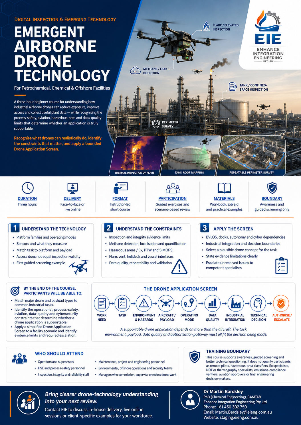 Emergent Airborne Drone Technology promotional course sheet