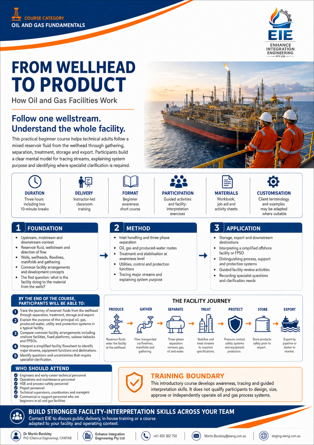 From Wellhead to Product promotional course sheet