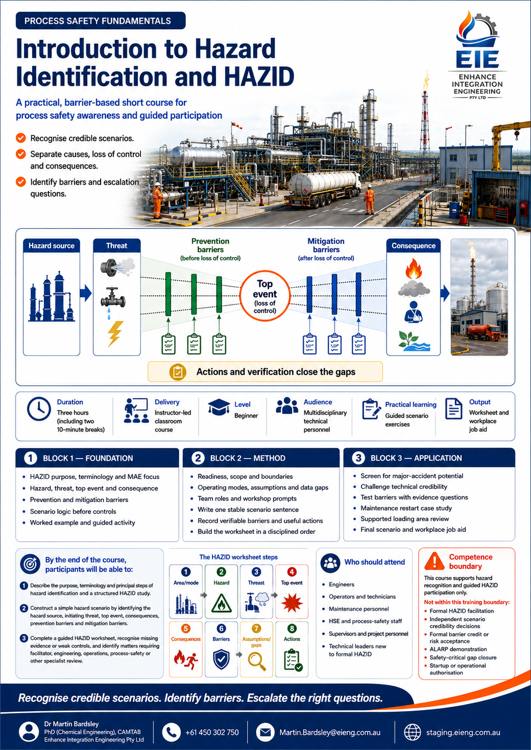 HAZID short-course promotional sheet