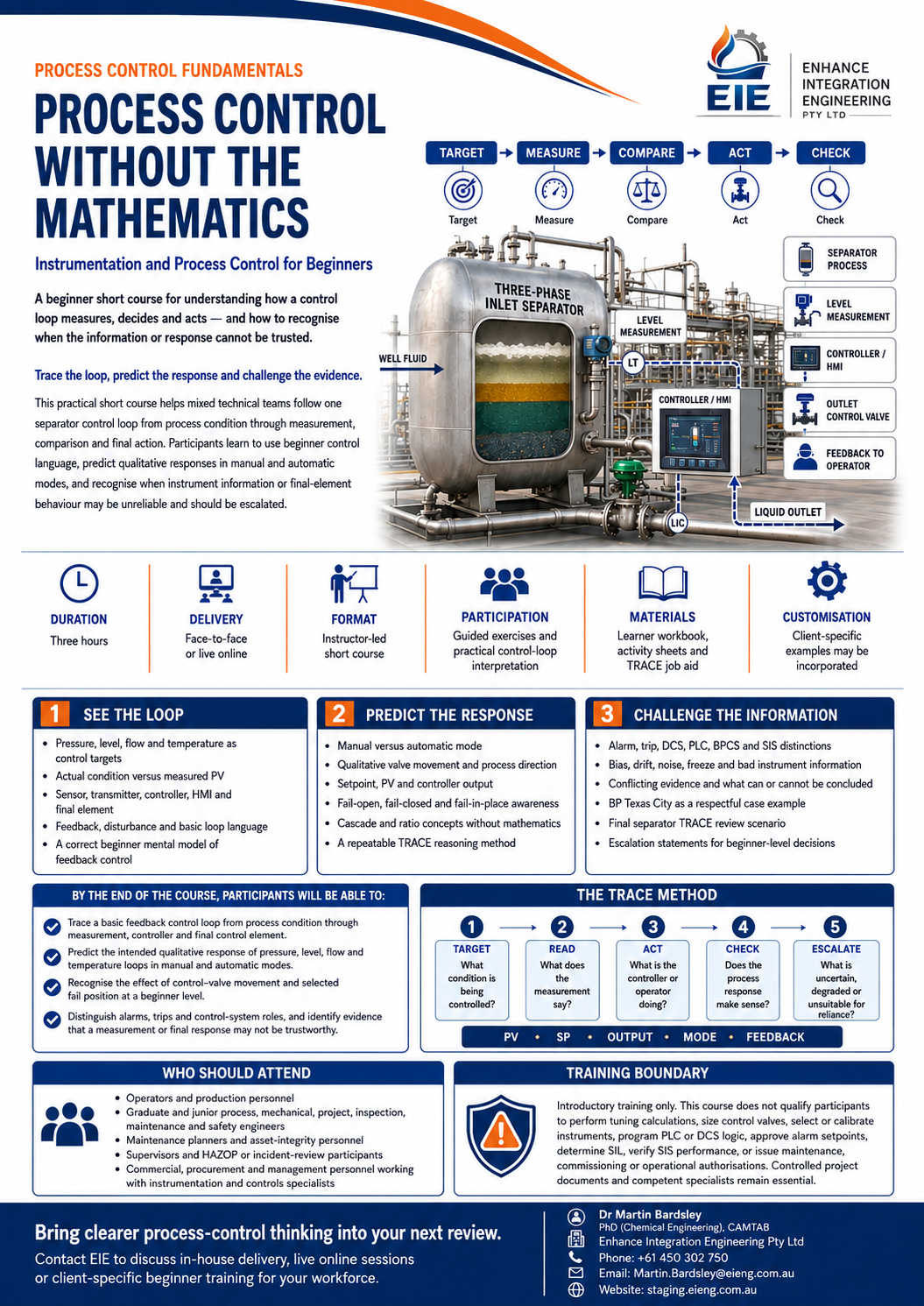 Process Control Without the Mathematics promotional course sheet