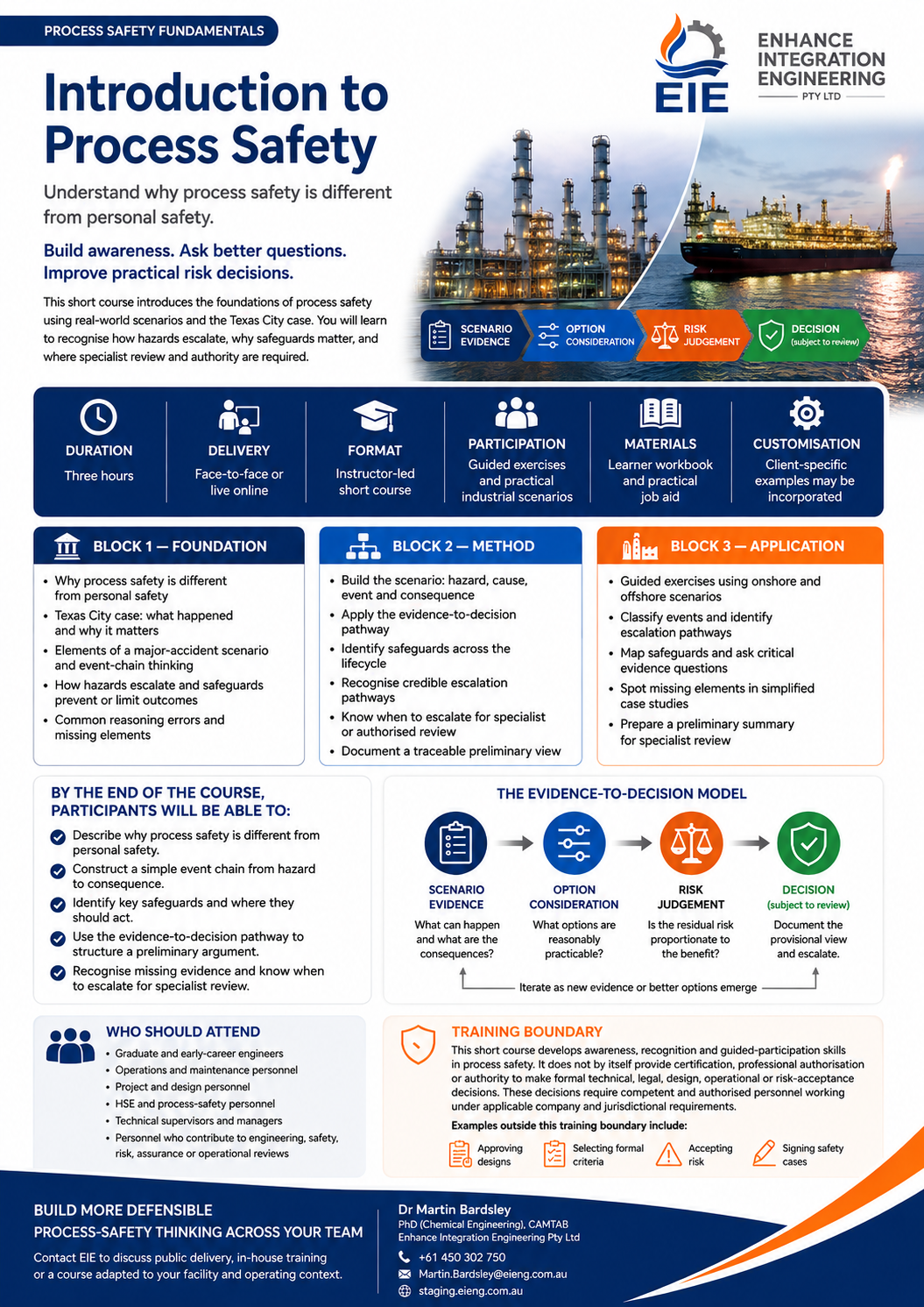Process safety short-course promotional sheet